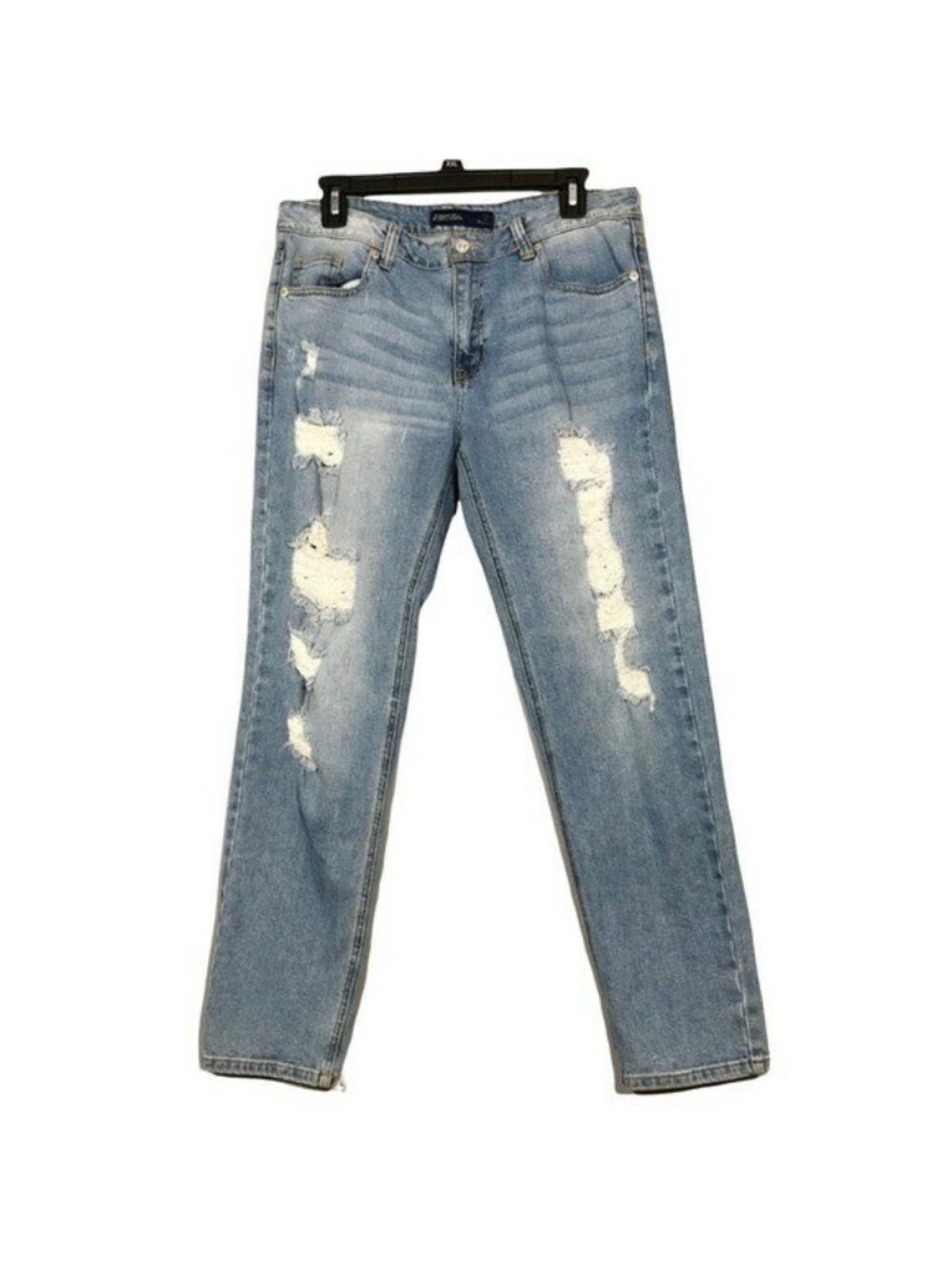 Just USA Straight Jeans Women Junior Size 7 W32 Distressed Torn Moto Biker Rock